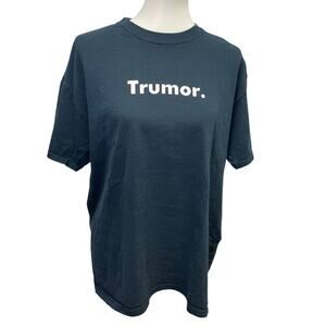 Trumor Womens Large 100% Cotton Crew Neck Short Sleeve Black Tee Shirt
